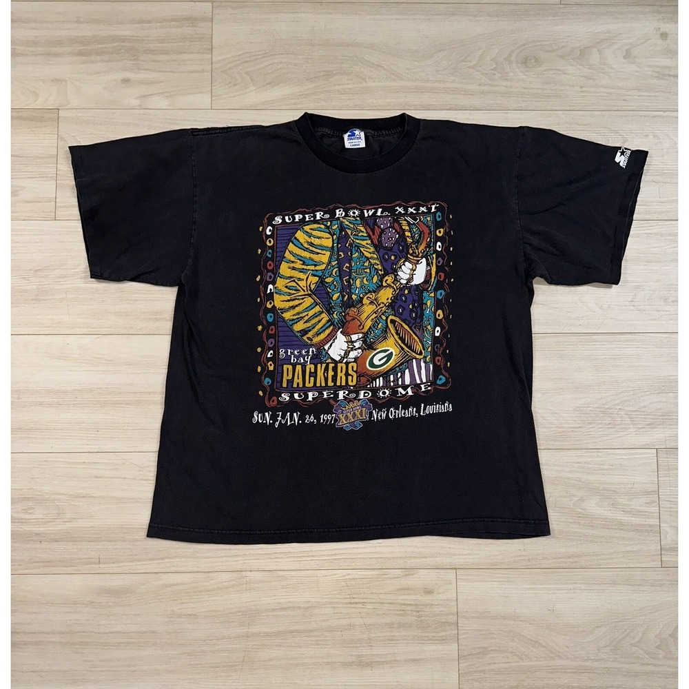 Vintage 90s‎ Packers Super Bowl Shirt Oversized Large New Orleans XXXI Starter